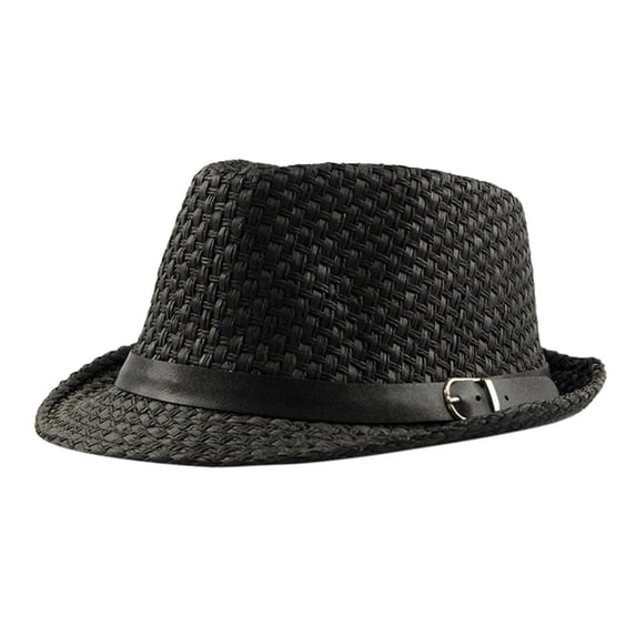 Harpily Beach Sun Hat Unisex Solid Color Quick Drying Fashion Wide Brim Straw Summer Adult Jazz Straw Trilby Straw Sun Hat