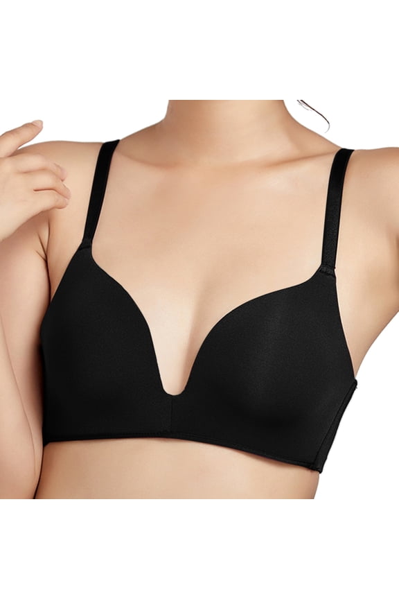 Bra Gifts For Women Comfortable Thin Traceless No Steel Ring Sexy Converged And Adjustable Back Bra Black 32