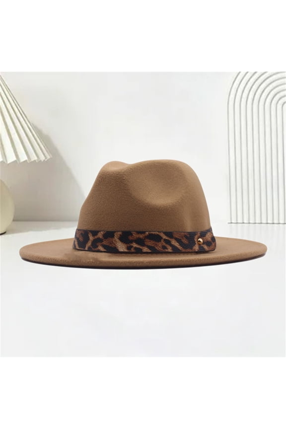 Bucket Hats for Men Unisex Western Style Solid Color Leopard Wide Brim Solid Elegant Casual Hats Lightweight Breathable Braid for Daily Business Outdoor Holiday Party Wear