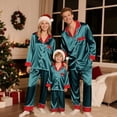 thumbnail image 1 of Harpily Christmas Family Pajamas Matching Sets Satin Polyester Sleepwear Long Sleeve Button Down Shirts Holiday Indoor Blouse, 1 of 6