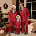 thumbnail image 1 of Harpily Christmas Family Pajamas Matching Sets Satin Polyester Sleepwear Long Sleeve Button Down Shirts Holiday Indoor Blouse, 1 of 6