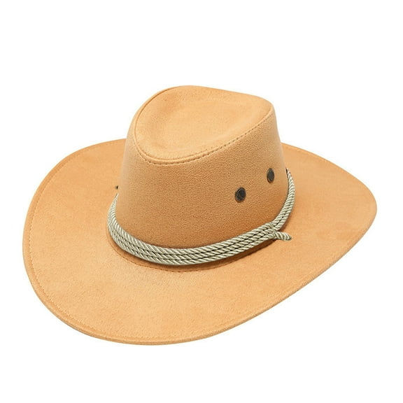 Harpily Clearance Cowboy Hat Adult Casual Solid Summer Fashion Cowboy Sun Hat Wide Brim Travel Sun Cap