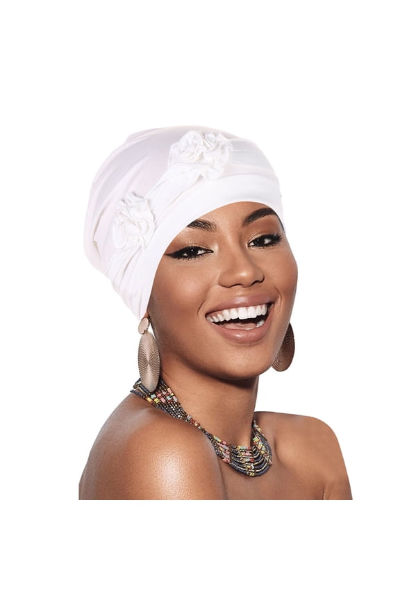Clearance Fascinators Hat Flower Head Hat Cap Ethnic Bohemian Floral Hair Cover Wrap Turban Turban Cap Pleated Hat Headwear for Young Womens and Women