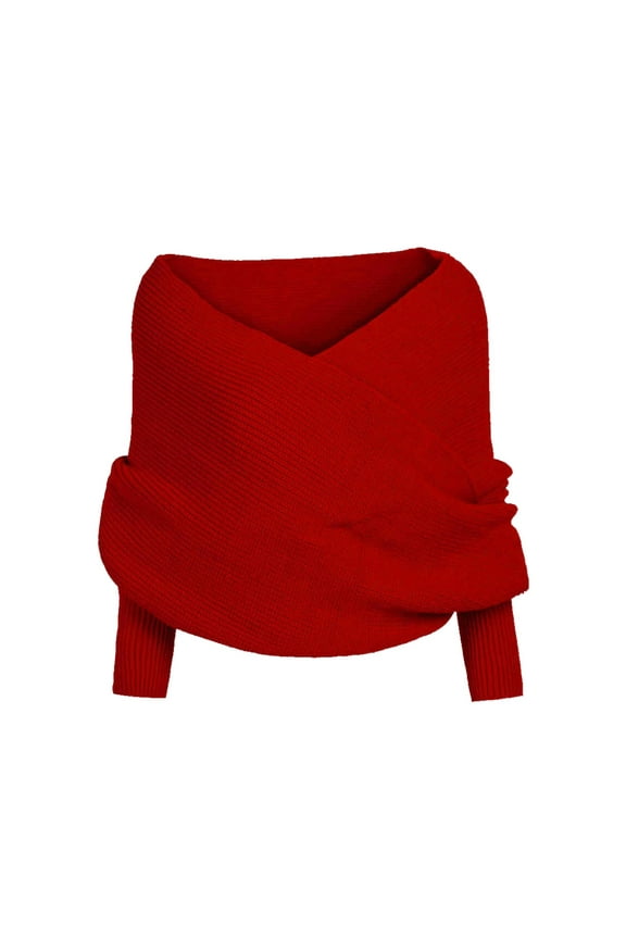 Clearance Head Scarf for Women Sweater Scarf With Sleeves Winter Sweater Scarf Sweater Scarf With Sleeves Plus Size Women Knit Sweater Tops Scarf