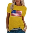 thumbnail image 1 of Harpily 50% Off Clear! Womens Tops Women's Independence Day Printed Short Sleeve T Shirt, 1 of 4