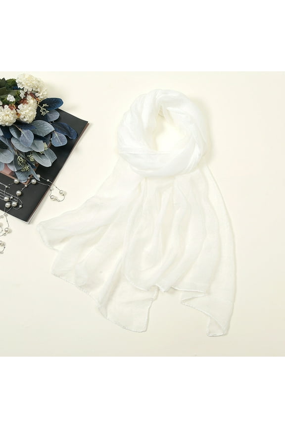 Clearance Scarfs for Women Summer Casual Colorful Multicolor Solid Color Chiffon Thin Regular Silk hawls