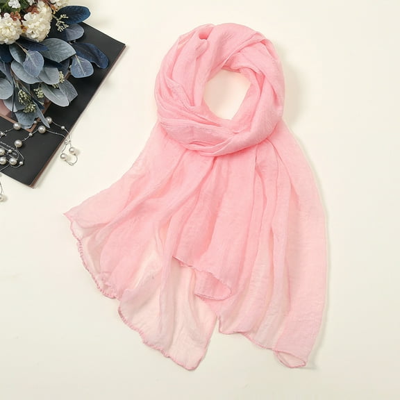Harpily Clearance Scarfs for Women Summer Casual Colorful Multicolor Solid Color Chiffon Thin Regular Silk hawls