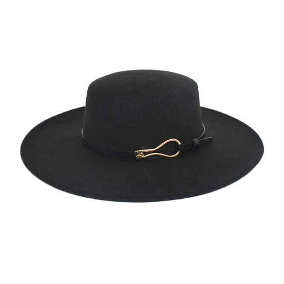 Harpily Clearance Winter Beanie Hats for Women Fedora For Men Elegant Wool Bucket 1920s Vintage Cloche Bowler Velour Bowler Flat Top Wide Brim With Metal Buckle Decoration