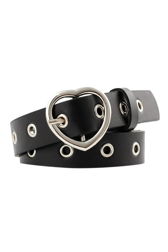 Clearance Women’s Leather Belts for Jeans Pants Belt for Dresses Ladies Vintage Heart Buckle Leisure Trouser Accessories