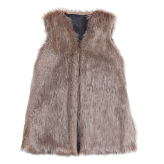 Harpily Clearance Women's Padded Vest, Womens Sleeveless Wool Blend Solid Winter Loose Vest Coat Outwear Khaki M