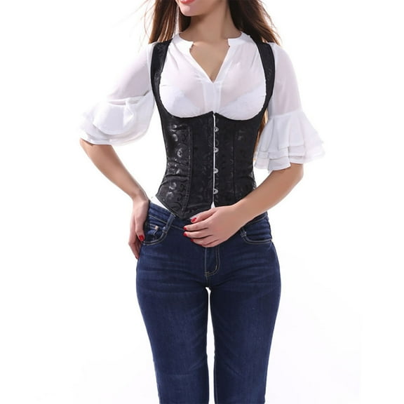 Harpily Clearance Women's Slip Shorts, Women'S Gothic Corset Bustier Waist Cincher Underbust Corset Vest Tank Top Embroidery Corset Top Plus Size Corset Top
