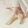 thumbnail image 1 of Harpily Clearance Women's Value, Low Cut Soft Moisture-Wicking Socks Ruffle Turn Cuff Casual Breathable Cool Knit Lettuce Crew Frilly 6 Pairs Women's Ankle Cotton Socks, 1 of 6
