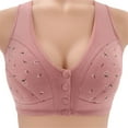 thumbnail image 1 of Harpily Womens Bras Comfortable Bra For Seniors 2023 New Comfortable Front Closure Button Bra Cotton Bras For Older Women Pink XXXL, 1 of 7