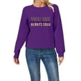 thumbnail image 1 of Harpily Clearance Womens Long Sleeve SweaterWomen's Probably Hungry Likely Deepy Cold Printed Hoodless Hoodie Purple XXL, 1 of 5