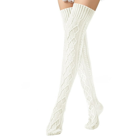Harpily Compression Socks for Women Women's Thigh High Socks Cable Knit Winter Boot Socks Over The Knee Extra Long Leg Winter Compression Socks for Women