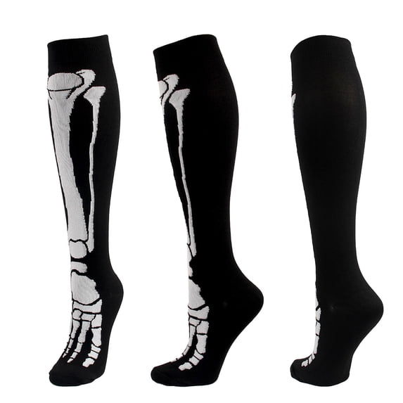 Harpily Compression Socks for Women Knee High Halloween Skull Pattern Printed Breathable Cushioned Sole Socks For Sports