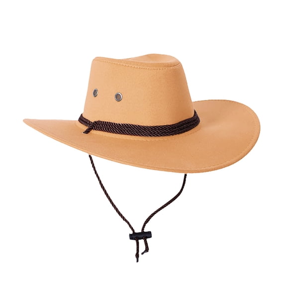 Harpily Cowboy Cowgirl Hat Classic Western Hat With Leather and Metal Embellishments Brown for Outdoor and Casual Wear