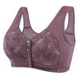 thumbnail image 1 of Harpily Daily Clothing, Bras for Women Women Sexy Lace Front Buckle Prints Underwear Without Rims Vest Lace Plus Size Bra Underwear Purple L, 1 of 5