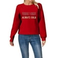 thumbnail image 1 of Harpily Daily Deals Clearance, Sweatshirts for WomenWomen's Probably Hungry Likely Deepy Cold Printed Hoodless Hoodie Red L, 1 of 5