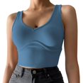 thumbnail image 1 of Harpily 50% Off Clear! Women's Spaghetti Strap Tank Top Women's Deep V Neck Top Shirt Basically Crop Tank Tops Sleeveless Ribbed Blouse Solid Sport Top, 1 of 7
