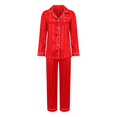 thumbnail image 1 of Harpily Family Christmas Pajama Sets Satin Polyester Long Sleeve Button Down Shirts Chest Pocket Sleepwear for Holiday Outfits, 1 of 6