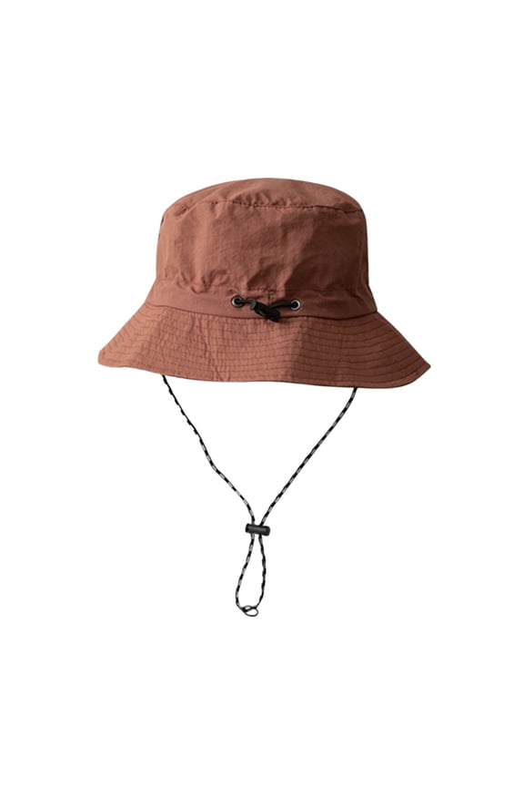 Fisherman Hats Unisex Quick Drying Solid Color Foldable Nylon Spandex Sun Hats with Wind Rope for Travel Daily Outing