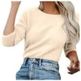 thumbnail image 1 of Harpily Fuzzy Sweater For Women Cowl Neck Long Sleeve Sweaters Women's Fashionable Long Sleeve Pullovers Khaki XXXL, 1 of 6