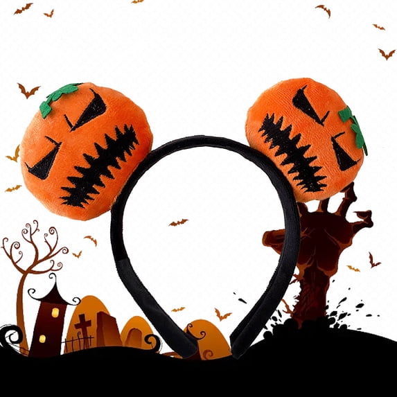 Harpily Halloween Themed Headbands Unisex Cute Pumpkin Doll Decor Styling for Holiday Funny Dress Up Hair Accessory