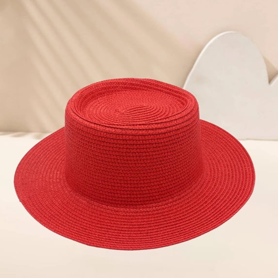 Sun Hats forvMen Harpily Hats for Men Unisex Dome French Straw Top Classic Retro Round Crown Casual Solid Color Elegant Hat Fashion Headwear