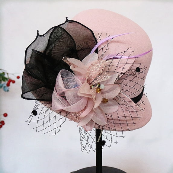 Harpily Hats for Women Vintage Cloche Bowler Church Wedding Dress Sunshade Fascinator Fedoras Derby Hats Stylish Fisherman's Hat Elegant Round Top Bucket Hat