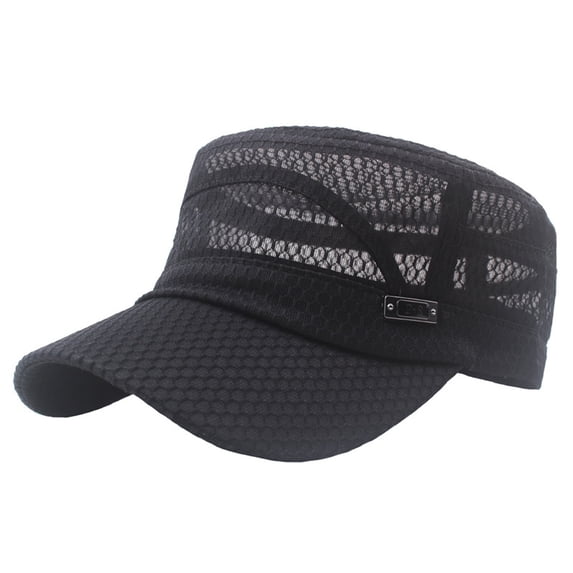 Harpily Hats for Men Summer Breathable Adjustable Mesh Flat Top Baseball Cap Quick Dry Lightweight Outdoor Sunshade Hat