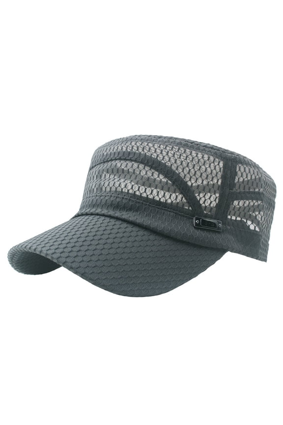 Hats for Men Summer Breathable Adjustable Mesh Flat Top Baseball Cap Quick Dry Lightweight Outdoor Sunshade Hat
