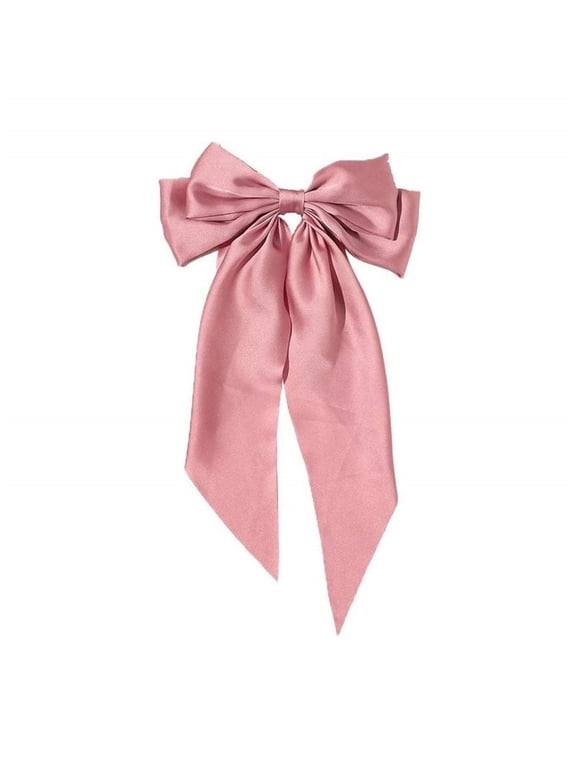 Headbands for Women Fashion Ribbon Vintage Satin Bow Bowknot Hairpin Hair Clip French Hair Ponytail Holders Cute Accessories Pink