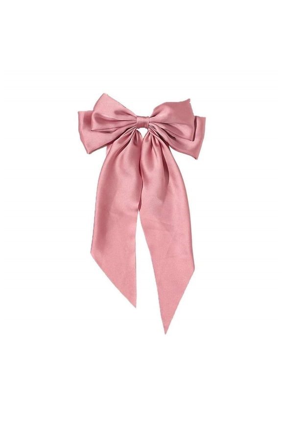 Headbands for Women Fashion Ribbon Vintage Satin Bow Bowknot Hairpin Hair Clip French Hair Ponytail Holders Cute Accessories Pink