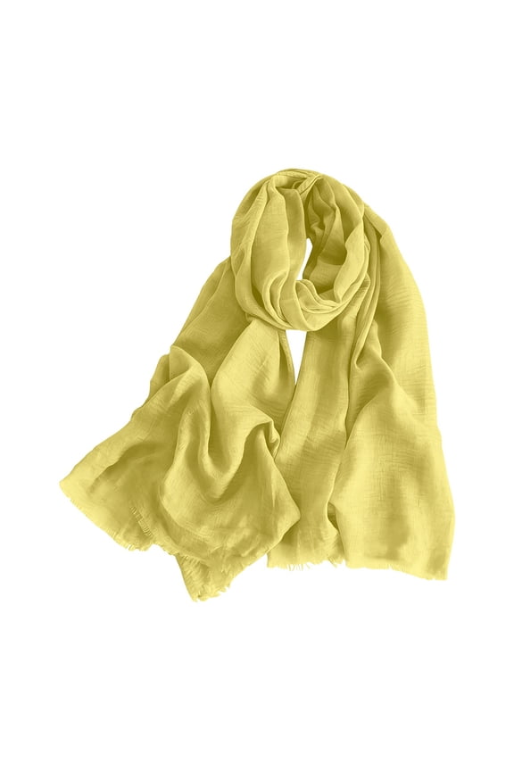 Hijab Scarf Soft Breathable Lightweight Wrap or Shawl Polyester Cotton Feel Long Shawl with Neat Edge Crinkle Muslim Head Scarf