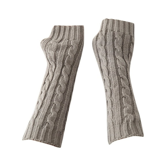 Harpily Knitted Arm Warmers Gloves Winter Long Fingerless Gloves Thumb Hole Gloves Mittens for Women and Men