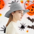 thumbnail image 1 of Harpily Knitted Witch Hat For Women Halloween Theme Irregular Wide Brim Loose Fit Decorative Head Accessory, 1 of 4