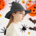 thumbnail image 1 of Harpily Knitted Witch Hat For Women Halloween Theme Irregular Wide Brim Loose Fit Decorative Head Accessory, 1 of 4