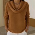 thumbnail image 1 of Harpily Long Sleeve Shirts for Women Cowl Neck Waffle Textured Loose Fit for Women Casual Street Wear Daily Outfits, 1 of 4