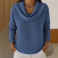 thumbnail image 1 of Harpily Long Sleeve Shirts for Women Cowl Neck Waffle Textured Loose Fit for Women Casual Street Wear Daily Outfits, 1 of 4