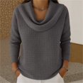thumbnail image 1 of Harpily Long Sleeve Shirts for Women Cowl Neck Waffle Textured Loose Fit for Women Casual Street Wear Daily Outfits, 1 of 4