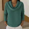 thumbnail image 1 of Harpily Long Sleeve Shirts for Women Cowl Neck Waffle Textured Loose Fit for Women Casual Street Wear Daily Outfits, 1 of 4