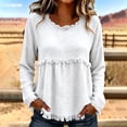 thumbnail image 1 of Harpily Long Sleeve Shirts for Women Crew Neck Loose Fit Tops with Tassel Fringe Womens Blouses for Daily Leisure Vacation Outfits, 1 of 3