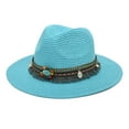 thumbnail image 1 of Harpily Mens Cowboy Hats Retro Western Style Wide Brim with Leather Belt Decorated Lightweight for Outdoor vacation Riding Sun Hat, 1 of 2