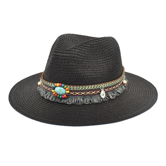 Harpily Mens Cowboy Hats Retro Western Style Wide Brim with Leather Belt Decorated Lightweight for Outdoor vacation Riding Sun Hat