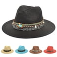 thumbnail image 1 of Harpily Mens Cowboy Hats Retro Western Style Wide Brim with Leather Belt Decorated Lightweight for Outdoor vacation Riding Sun Hat, 1 of 3