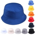 thumbnail image 1 of Harpily Mens Fisherman Hats Unisex Flat Top Solid Color Breathable Light Fabric Sun Protection Bucket Hat for Men Women Daily Outings, 1 of 4