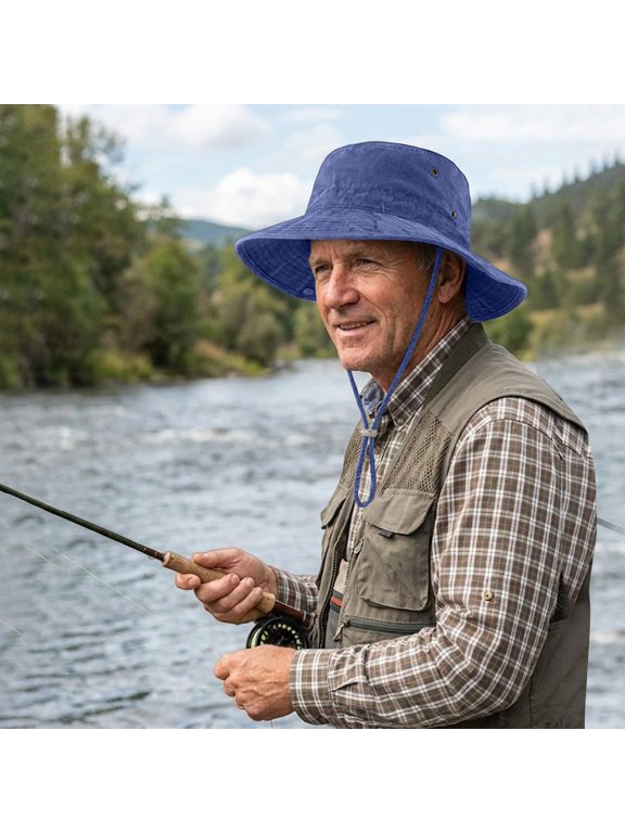 Mens Sun Hat Classic Relaxed Fit Stretch Breathable Washed Cotton Outdoor Fishmen Hat for Beach Travel Outdoor Activities