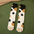 thumbnail image 1 of Harpily Mid Calf Socks for Women Cozy Soft Fluffy with Cute Cat Paw Pattern Fuzzy Socks for Winter Ourdoors Photo, 1 of 3