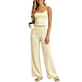 thumbnail image 1 of Harpily Pajama Set for Women 2 Piece Floral Print Tank Top and Roll Edge Long Pants with Spaghetti Strap Indoor Night Wear S, 1 of 4